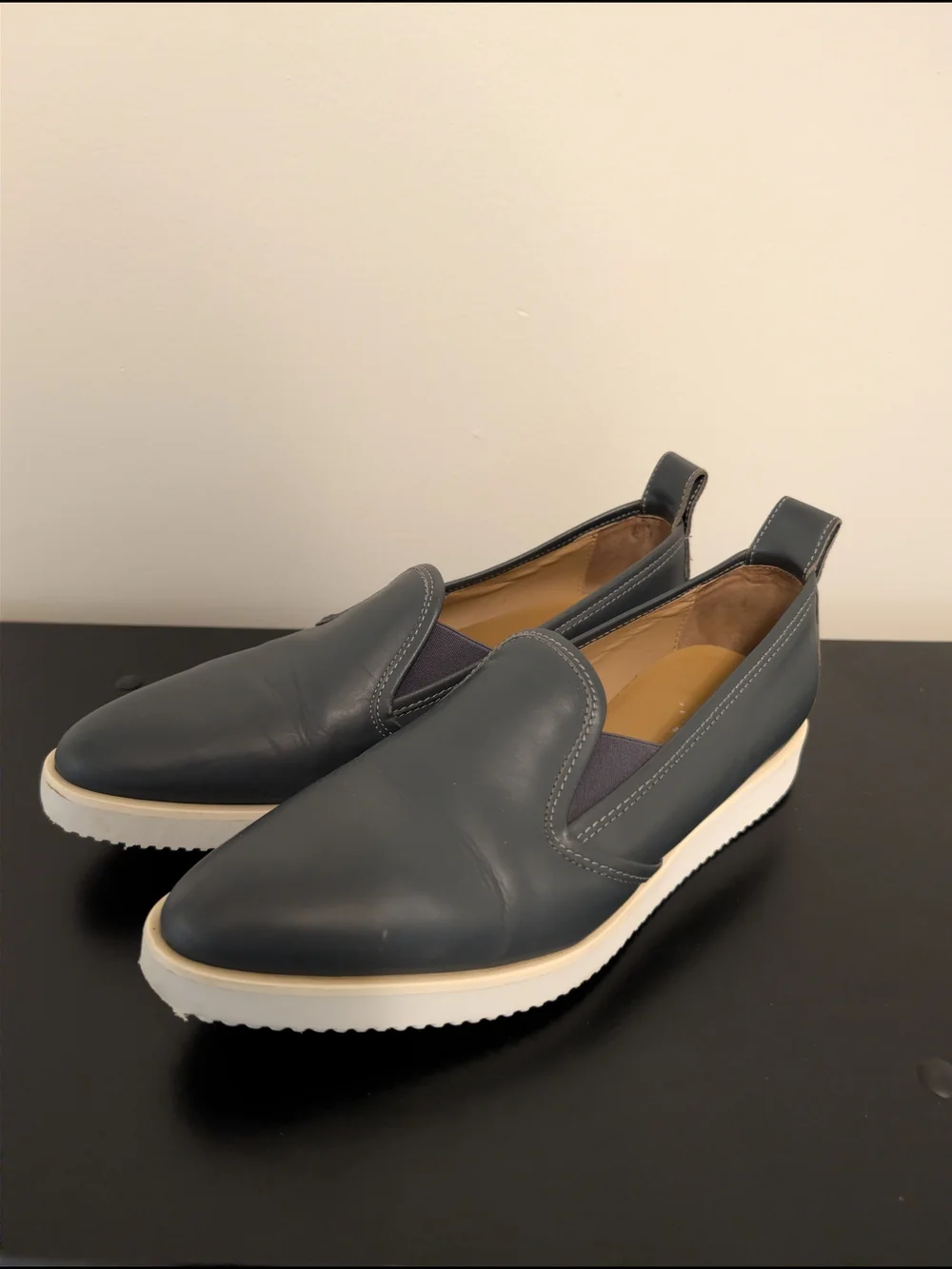 Everlane The Leather Street Shoes - Dark Gray - Made In Italy - Women 7.5